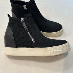 Steve Madden Black Wedge Sneakers